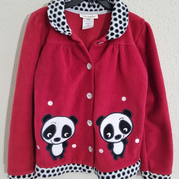 Tough skins Girls Panda Fleece Jacket Red color Size S . - Picture 3 of 10